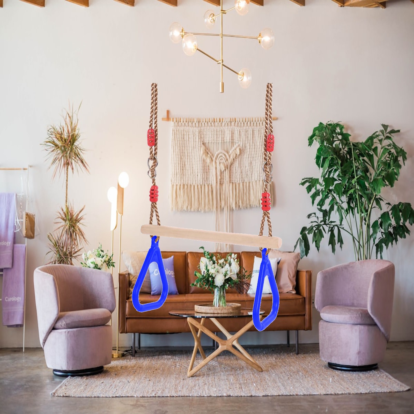 Gymnastic Ring Wood - Indoor Outdoor Fun Swing Sets for