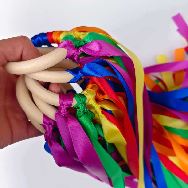 Rainbow Hand Kites Wands Monte - Gymnastic Ring Wood 评论和价格