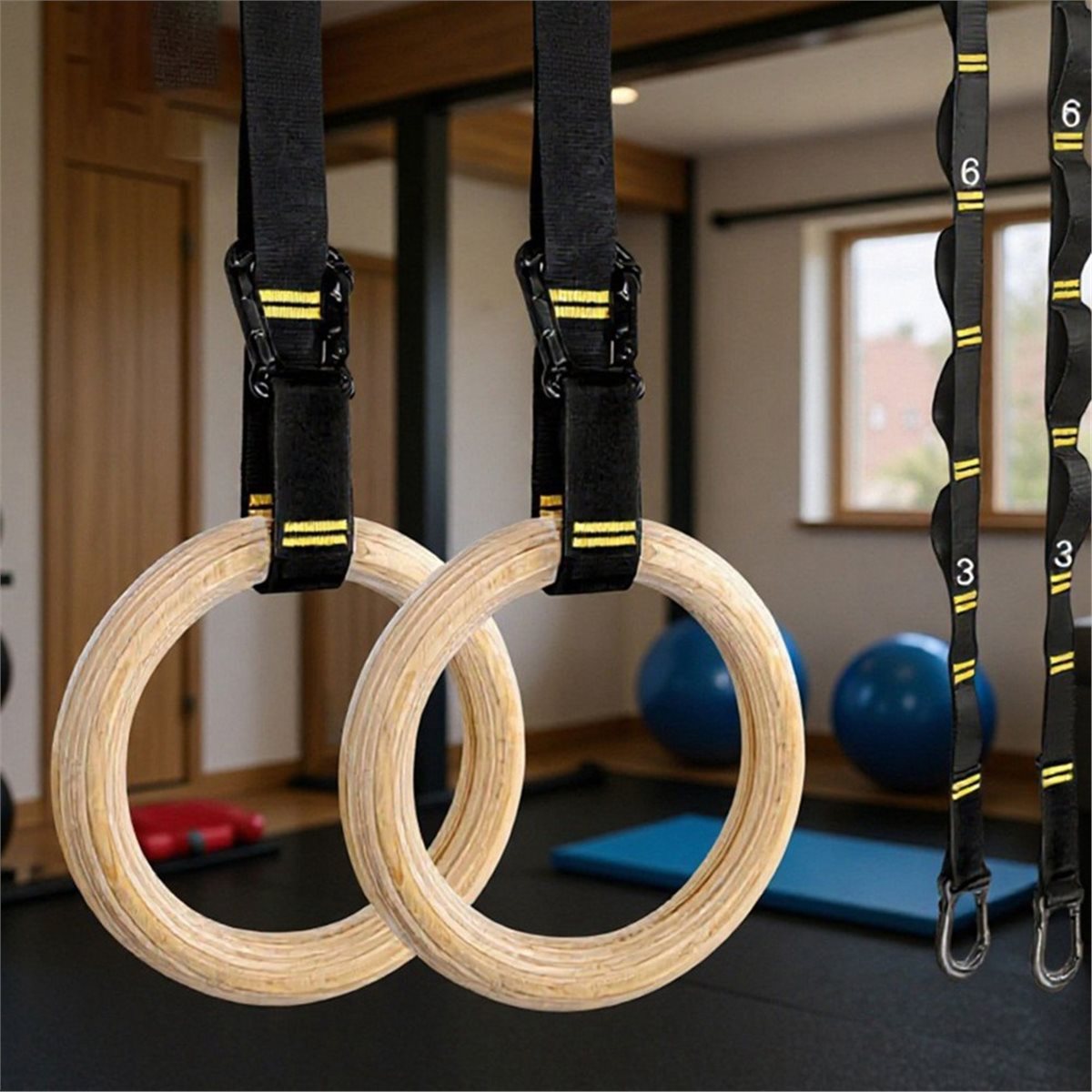 Summer sale  2Pcs Wooden Porta - Gymnastic Ring Wood 评论和价格